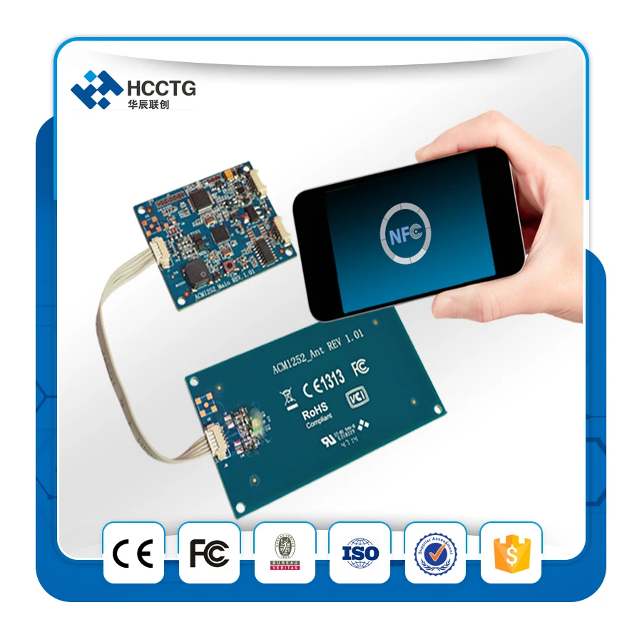 

13.56 Mhz Iso18092 ISO 14443 Contactless Smart NFC Kiosk Card Reader With Detachable Antenna Board ACM1252U-Y3