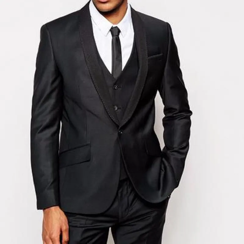 

2017 Black Business Men Suits Custom Made Bespoke Classic Black Wedding Suits For Men Tailor Made Groom men Suit Tuxedos For Men