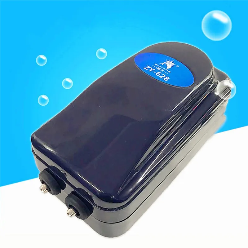 ZY-628 8 Вт бесшумный с двойным отверстием мощный кислородный насос для аквариума воздушный насос для аквариума инфляция кислородное шумоподавление