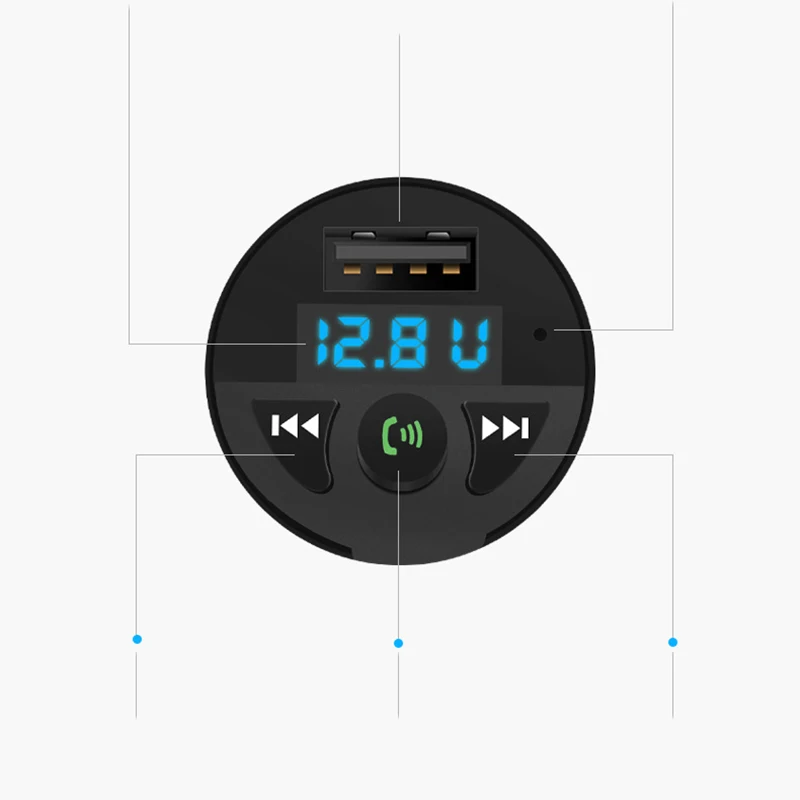 Thbelieve Auto Charger 5V 2.1 A Bluetooth Car Chargers USB Support Music Player Free Calling Car Mini USB Car Charge For Phone (4)