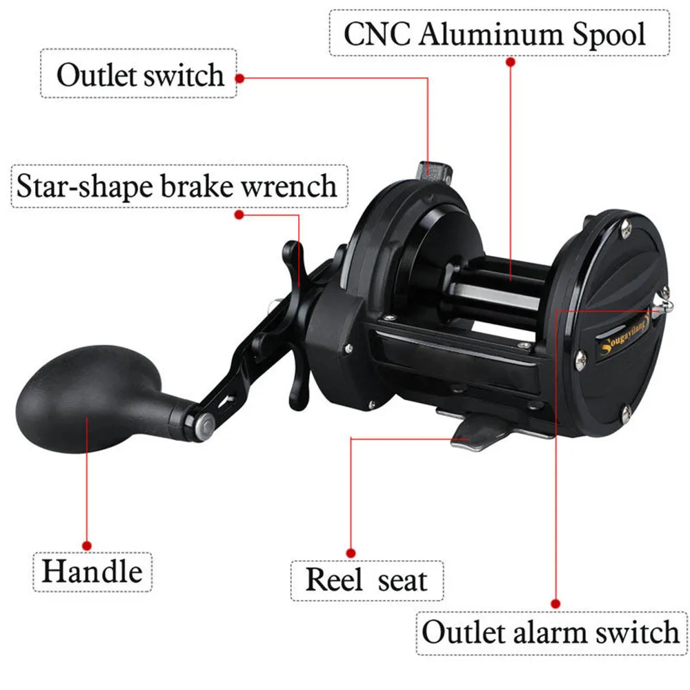 Sougayilang 6,0: 1 Рыболовная катушка барабан колеса алюминиевый сплав Правша катушка для троллинговой рыбалки рыболовные снасти