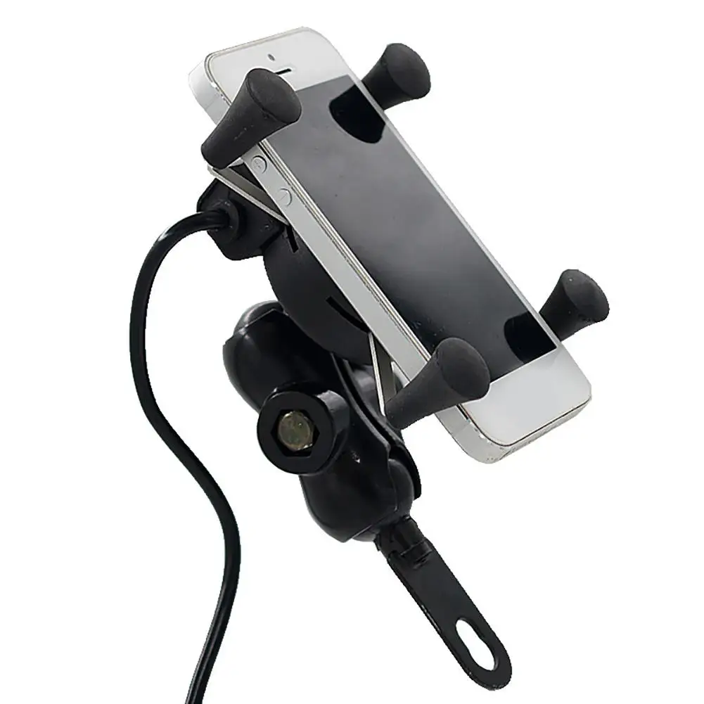 

X Grip RAM Motorcycle Motorbike Mount Mobile Phone Holder Bracket USB Charger NEW