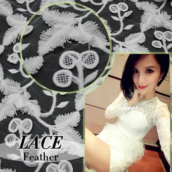 

DIY Q48 net cloth feather water soluble lace fabric cloth heavy stereo embroidery hollow fabric handwork hallow out