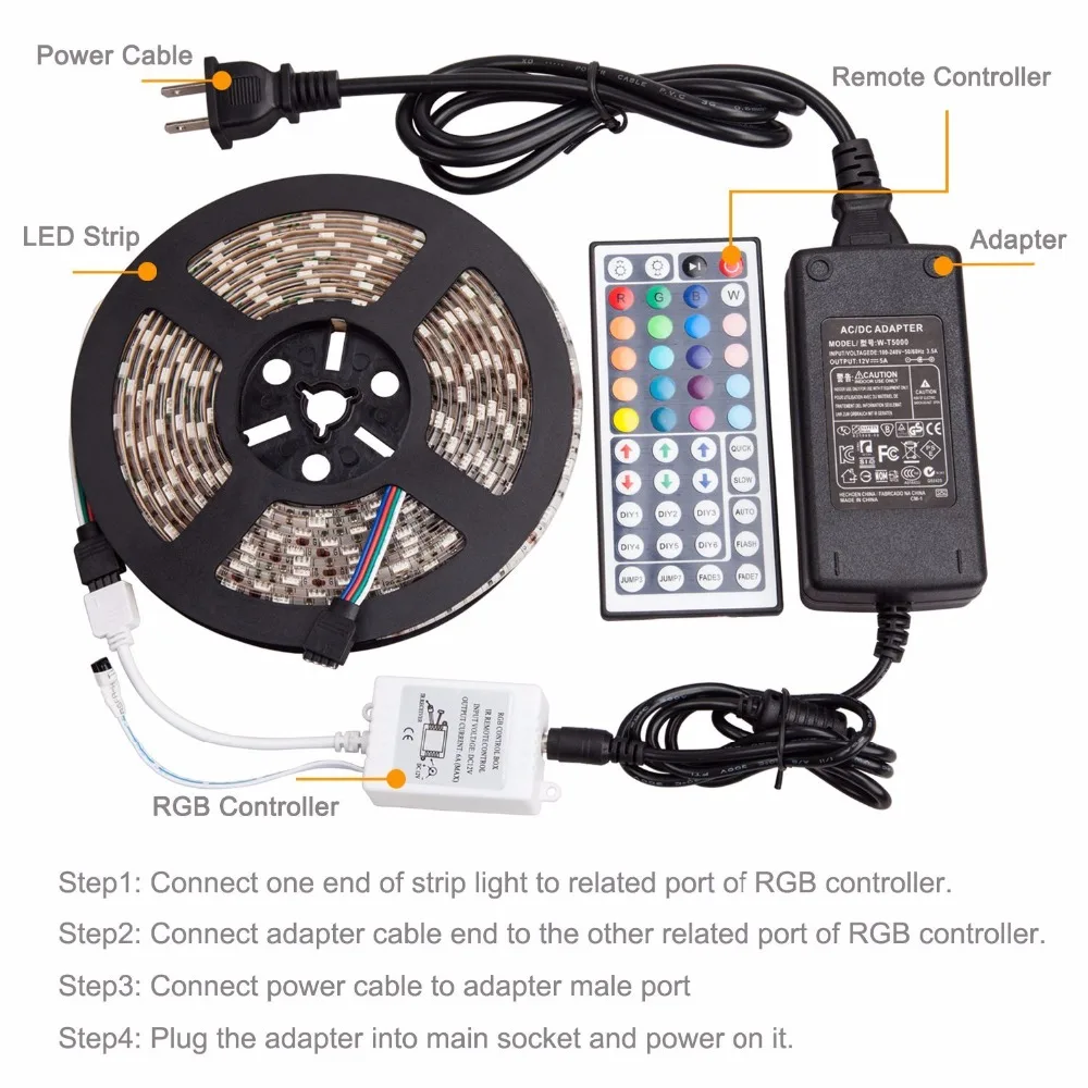Tiras de Led guxen 5 m smd5050 rgb Ocasião : Sala de Estar