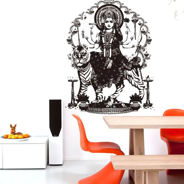 online shop premium india goddess tiger wall stickers buddha room