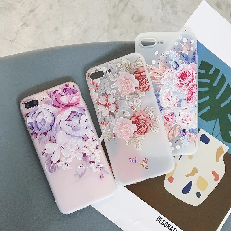 

Luxury Cute Cartoon Floral Soft Phone Cases For iPhone 7 Back Cover Coque Funda For iPhone X XS MAX XR 6S 6 S 7 8 Plus Capa
