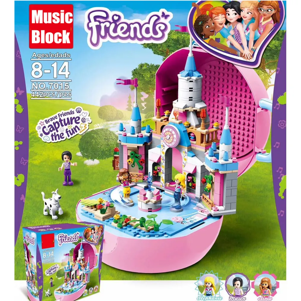 

New Heartlake Friends fit legoings friends figures city girls castle MUSIC BOX building block Bricks Princess toys kid christmas