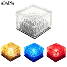 Светодиодный уличный фонарь на солнечной энергии, открытый водонепроницаемый наземный кристалл, стекло, кирпич, настил дорога, дорожка, садовое украшение, Лампа безопасности