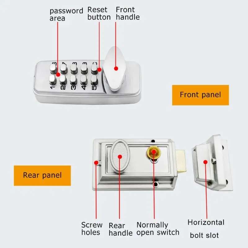 Водонепроницаемый механический цифровой дверной замок кнопочная клавиатура без ключа кодовый замок для 30-60 мм дверной противопожарный замок