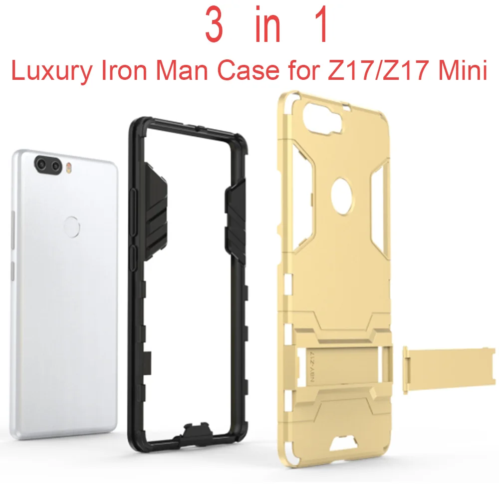 REDTREE TPU+PC Slim Cases for ZTE Nubia Z17 Full Cover Celular Iron Man Case with Holder for Nubia Z17 mini Smartphone Back Capa REDTREE TPU+PC Slim Cases for ZTE Nubia Z17 Full Cover Celular Iron Man Case with Holder for Nubia Z17 mini Smartphone Back Capa