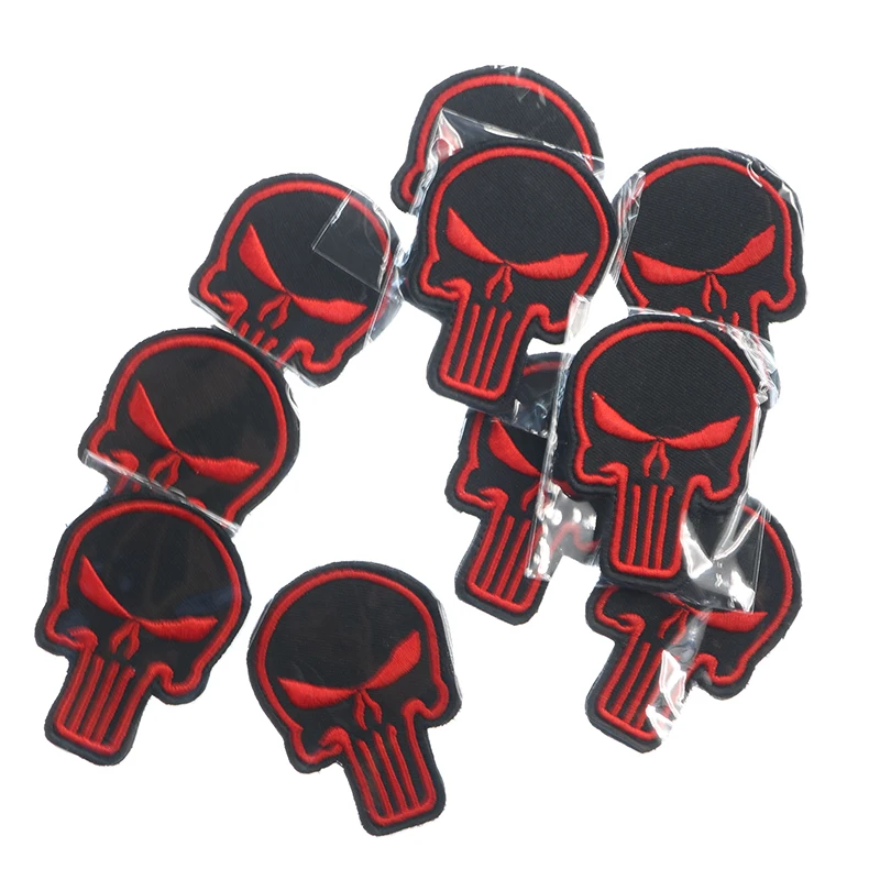 

3D New Punisher Embroidery Patch Strategy Morale Patch Personality Clothes Hat DIY Backpack Embroidery Military Badge 2 Colors