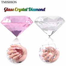 TMISHION дизайн ногтей дисплей прозрачный розовый бриллиант 60 мм стекло кристалл ручной модели съемки орнамент DIY салон Маникюр Аксессуары