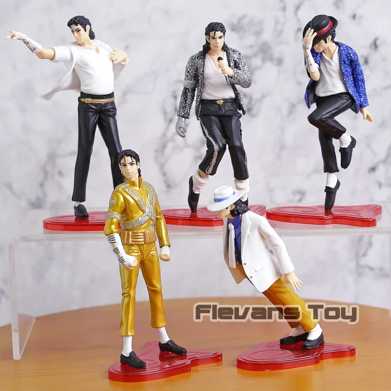 

MJ Michael Jackson The King of POP PVC Statue Figures Collectible Model Toys Car Home Decoration Dolls 5pcs/set