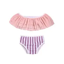 Летний цельный кружевной топ для маленьких девочек+ шорты, купальный костюм из 2 предметов, детские купальники