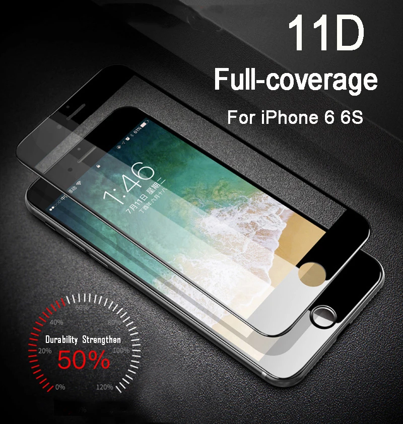 Защитное стекло 11D для iPhone 6 7 6S 8 plus X XS MAX на iphone R защита экрана закаленное с защитой