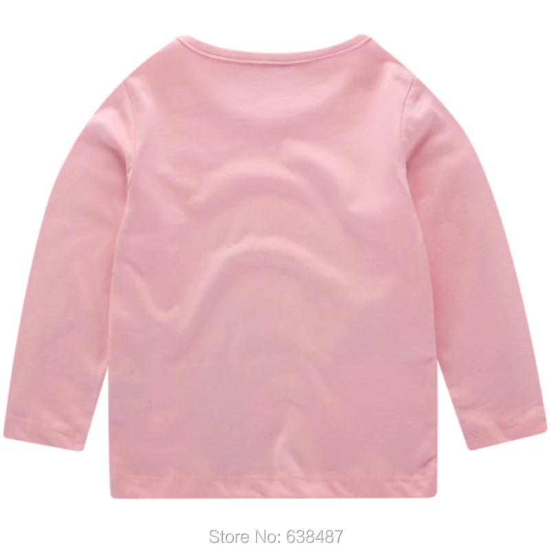 Новинка года; одежда для маленьких девочек детская футболка из чесаного хлопка футболка с длинными рукавами брендовые розовые футболки для девочек; блузка