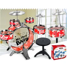 6 шт. Детские барабаны Педаль игрушка Моделирование джаз барабан музыкальная ударная игрушка> 3 года Музыкальные инструменты для детская игрушка, подарок
