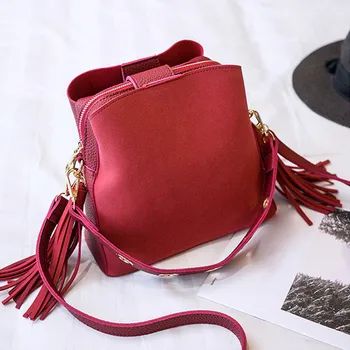 

Women Shoulder Bag PU Leather Tassels Zipper Handbag Girl Casual Messenger Bags Best Sale-WT