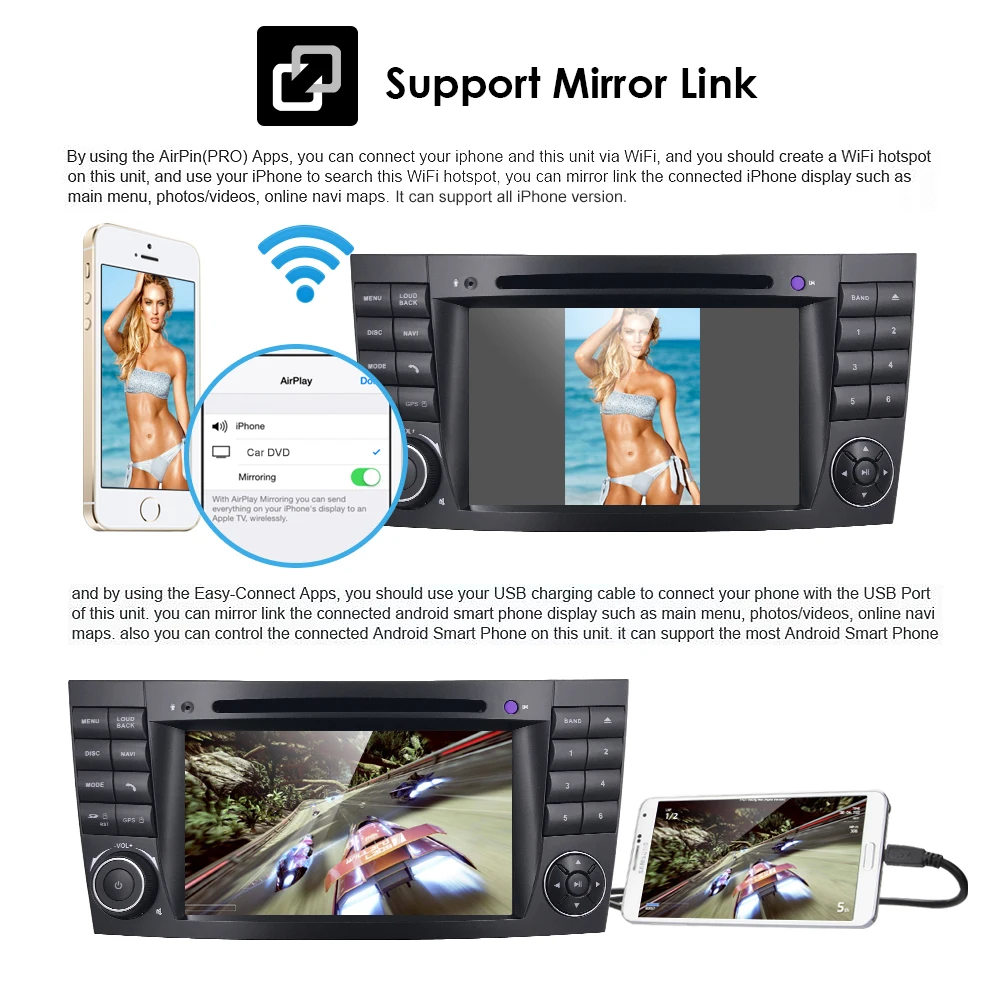 Top 2GB RAM Car DVD radio for Mercedes Benz W211 W463 W209 W219 2002-2009 Support Mirror link video output  wifi DVR Reverse Camera 8