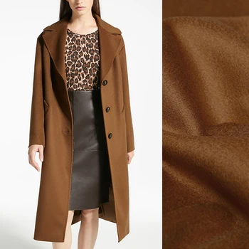 

146CM Wide 800G/M Weight Thick Double-faced Solid Color Beige Blue Wool Cashmere Fabric for Autumn Winter Jacket Overcoat E899