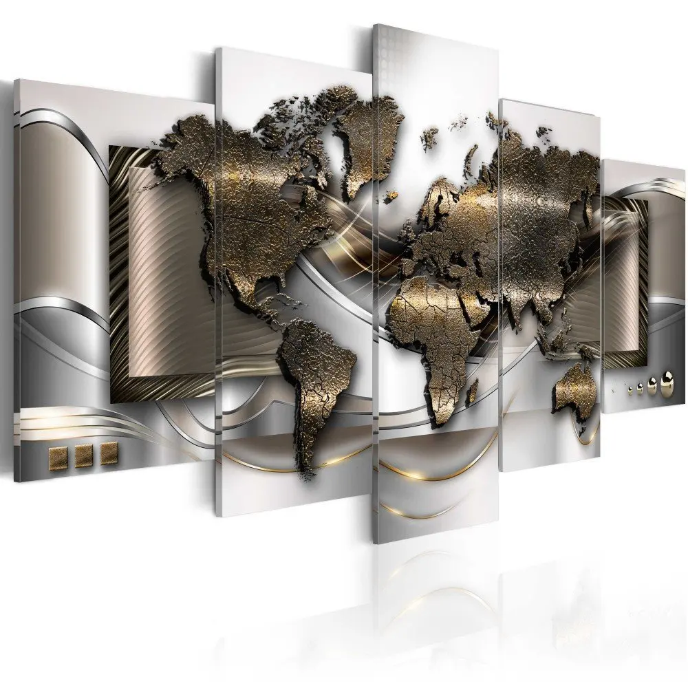 The World Map Canvas Print Abstract Wall Art Painting Decor for Home Decoration Artwork Picture Bedroom Office