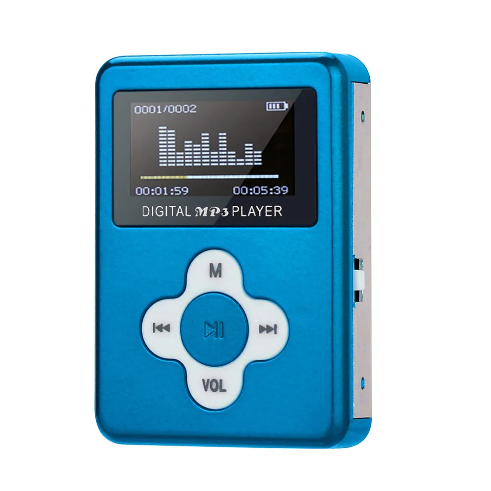 Мини MP3-плеер с ЖК-экраном, поддержка Micro SD TF карты, Подарочный декодер для детей, влюбленных, вставляемый ПК, зарядка через usb, mp3-плеер QIY06 D23 - Цвет: Синий