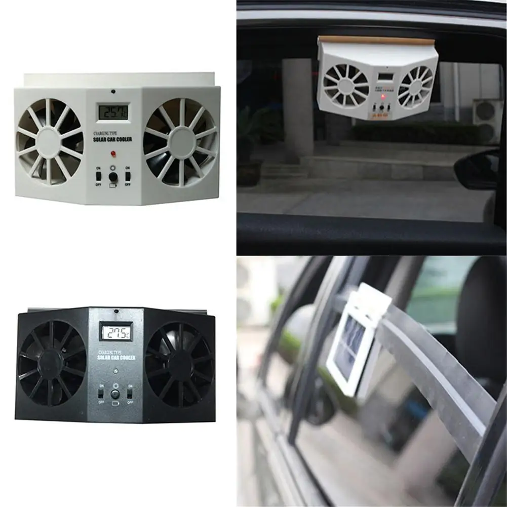 Автомобильный вентилятор на солнечной энергии ed для выхлопа, автомобильный охладитель для грилей, вентилятор для вентиляции, двухрежимный