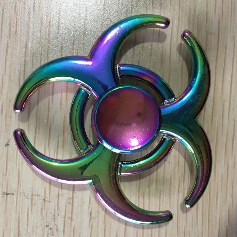 Игрушка-Непоседа Tri-spinner цинковый огонь ручной Спиннер для пальцев Спиннер для стресса - Цвет: Colorful