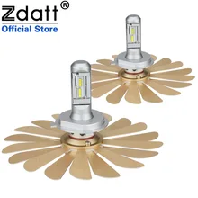 Zdatt Fanless Car Led Light ZES 100W 12000LM Headlights H4 Led Bulb H1 H7 H8 H11 9005 HB3 9006 HB4 12V Auto Lamp Automobiles