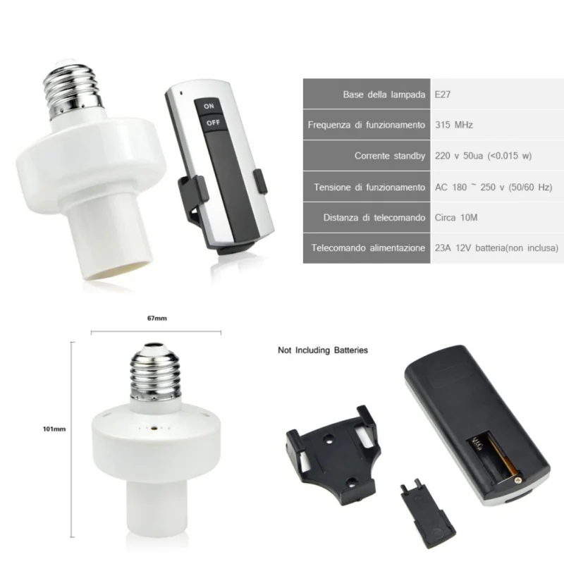 

2018 Professional E27 Wireless Remote Control Light Lamp Holder Bulb Lighting Lamp Bulb Holder Cap Socket Switch 220V Durable