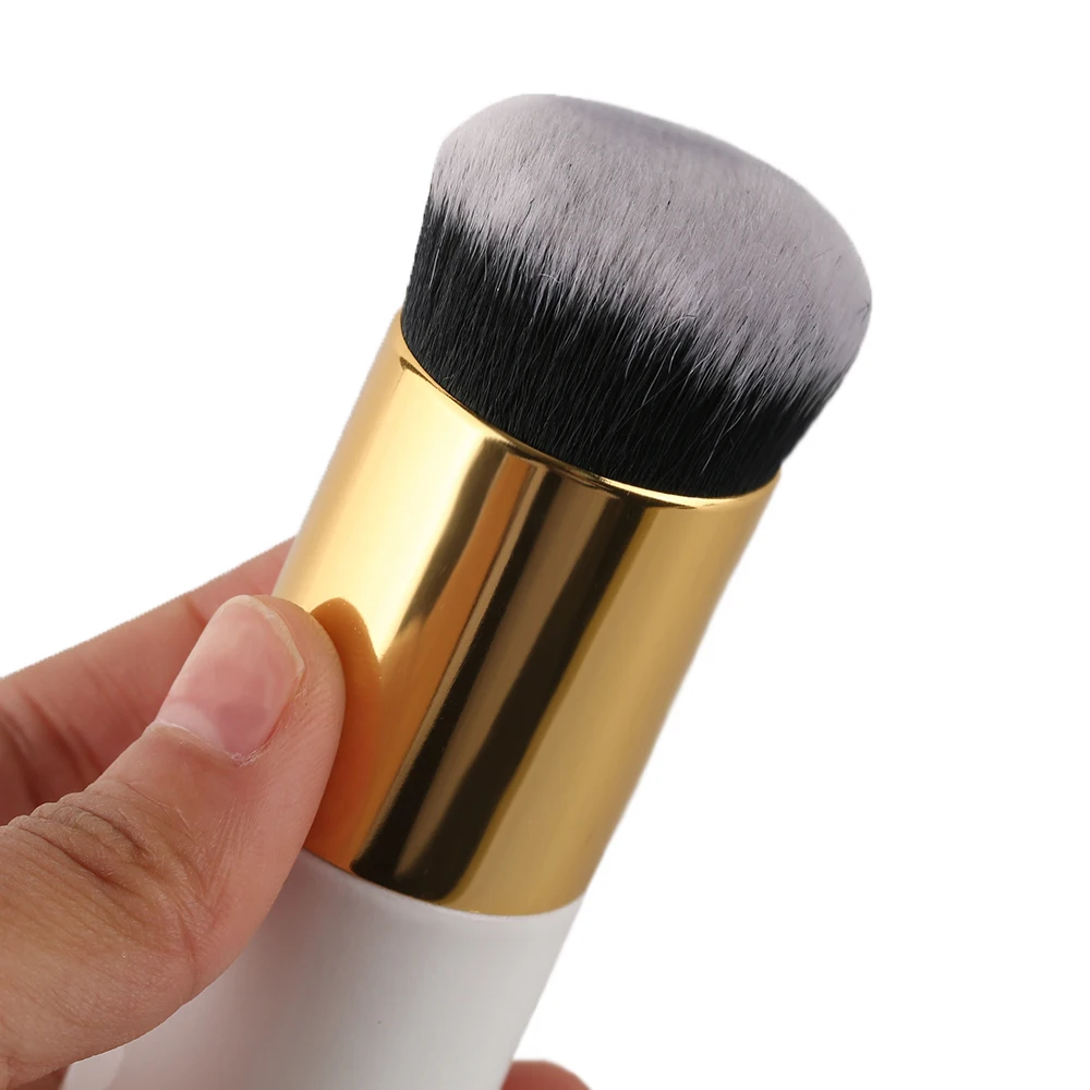 New Chubby Pier Foundation Brush Flat Cream Makeup Brushes Professional Cosmetic Shape Cream Blush Loose Powder Beauty Tool      (1)