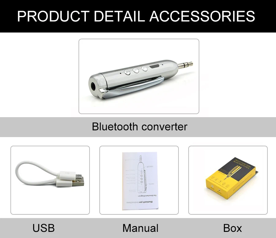 Kommander Bluetooth ручки автомобиля Беспроводной Hands Free Call Приём Bluetooth приемник AUX Динамик аудио приемник Companion