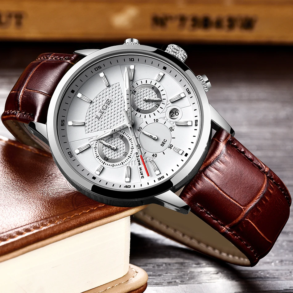 LIGE для мужчин s часы лучший бренд класса люкс повседневные модные часы для мужчин кожа водонепроницаемый часы Спортивные кварцевые наручные часы Relogio Masculino