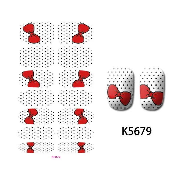 25 K дизайн 1 шт год дизайн ногтей Рождество полное покрытие Вода Передача цветы для наклеивания на ногти Стикер Украшение Маникюр инструмент красота - Цвет: K5679