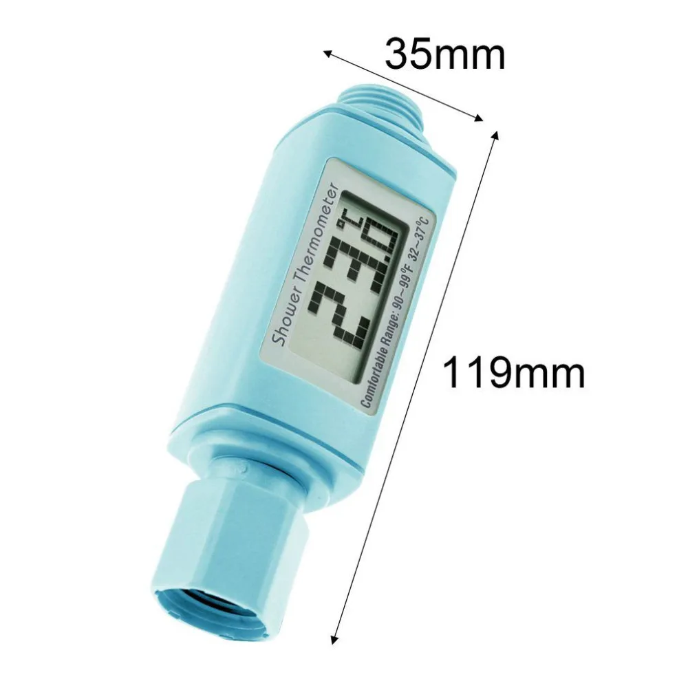 1 шт. Водонепроницаемая цифровая душевая головка термометр для воды с ЖК-дисплеем Стандартный термометр для ванной душ Plug And Play зеленый/синий