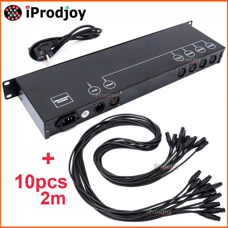 DMX512 Усилитель Распределитель 4 way Splitter Свет Этапа С 10 шт. 2 М Сигнальный Кабель|stage