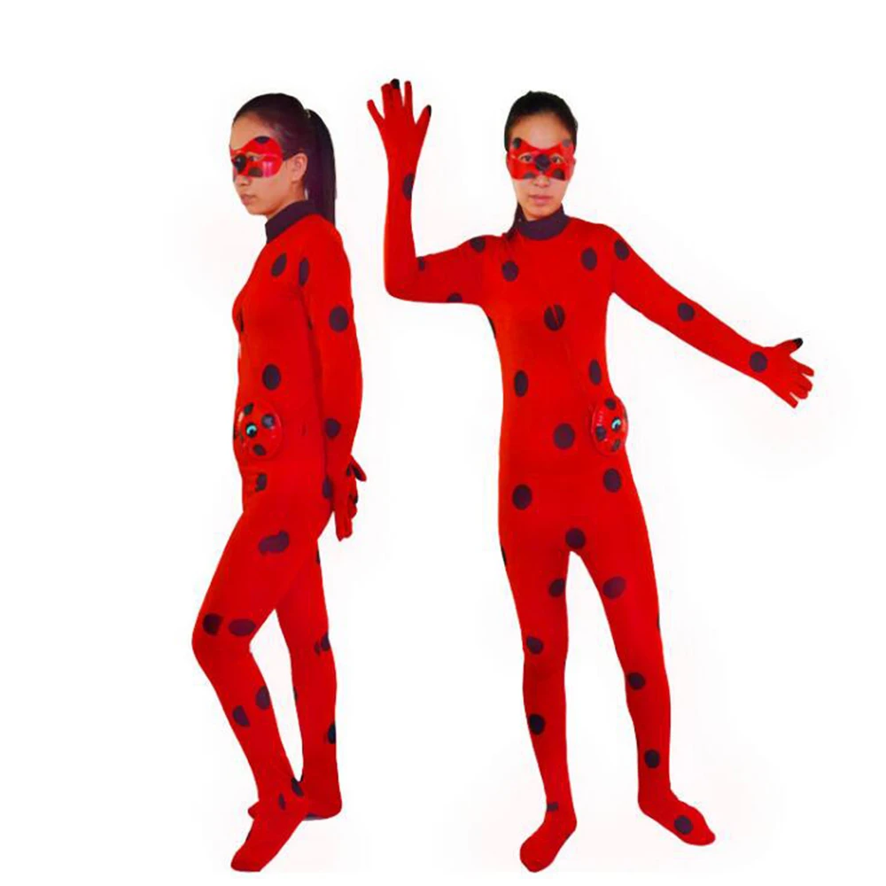 LADY BUG COSTUMES KIDS GIRLS CHILDREN SPANDEX MIRACULOUS LADYBUG CAT