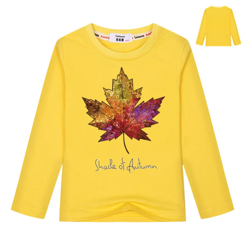 Творческий лимонный велосипеды печати с длинным рукавом хлопок модная детская одежда футболка для мальчиков весна o-образным вырезом Повседневное футболки для девочек Размеры на возраст 6, 8, 10, 12 лет - Цвет: Yellow