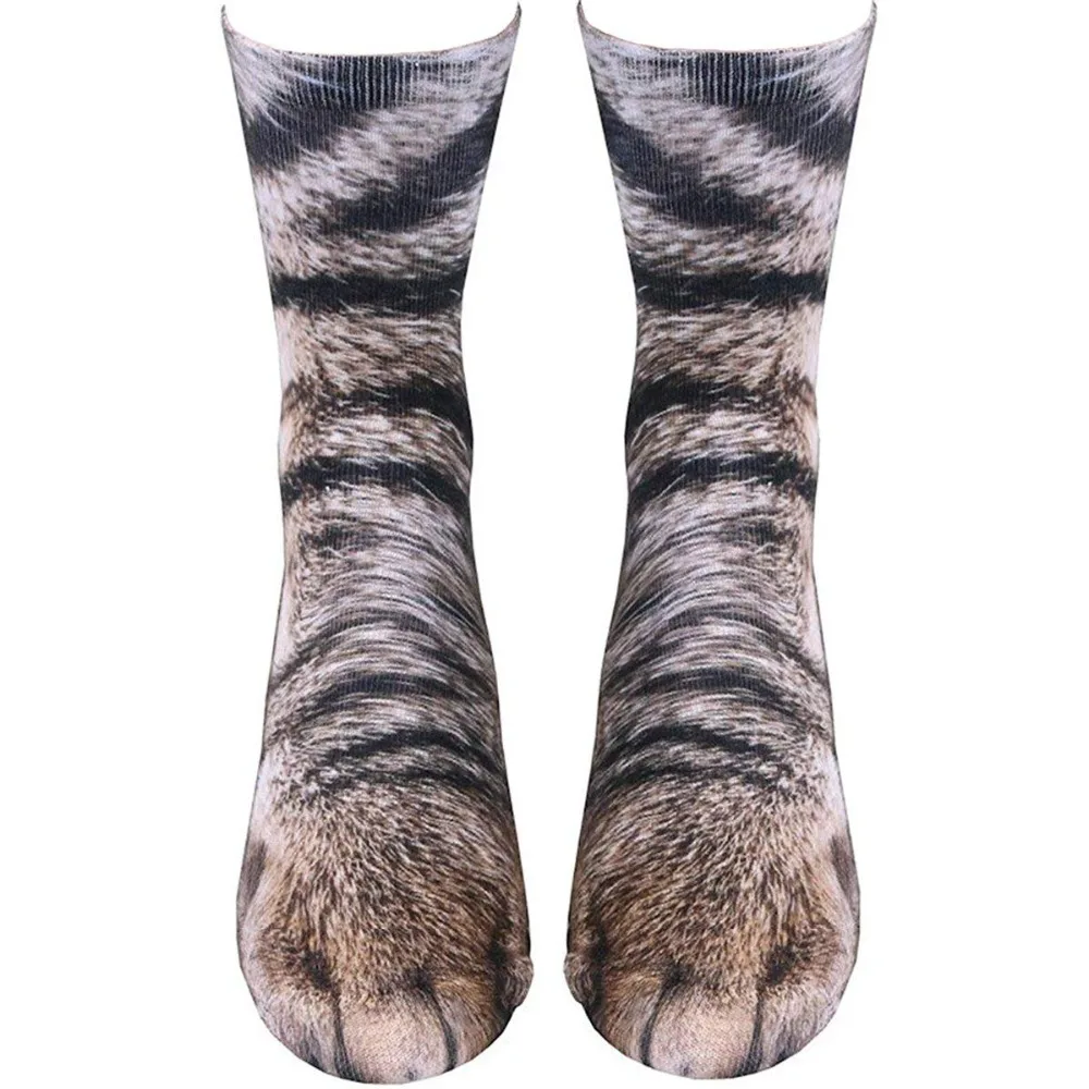 3D носки с имитацией лап животных хлопковые носки новые носки с рисунками животных, собак, лошадей, кошек, тигров, динозавров, лап для мужчин и женщин, забавные носки