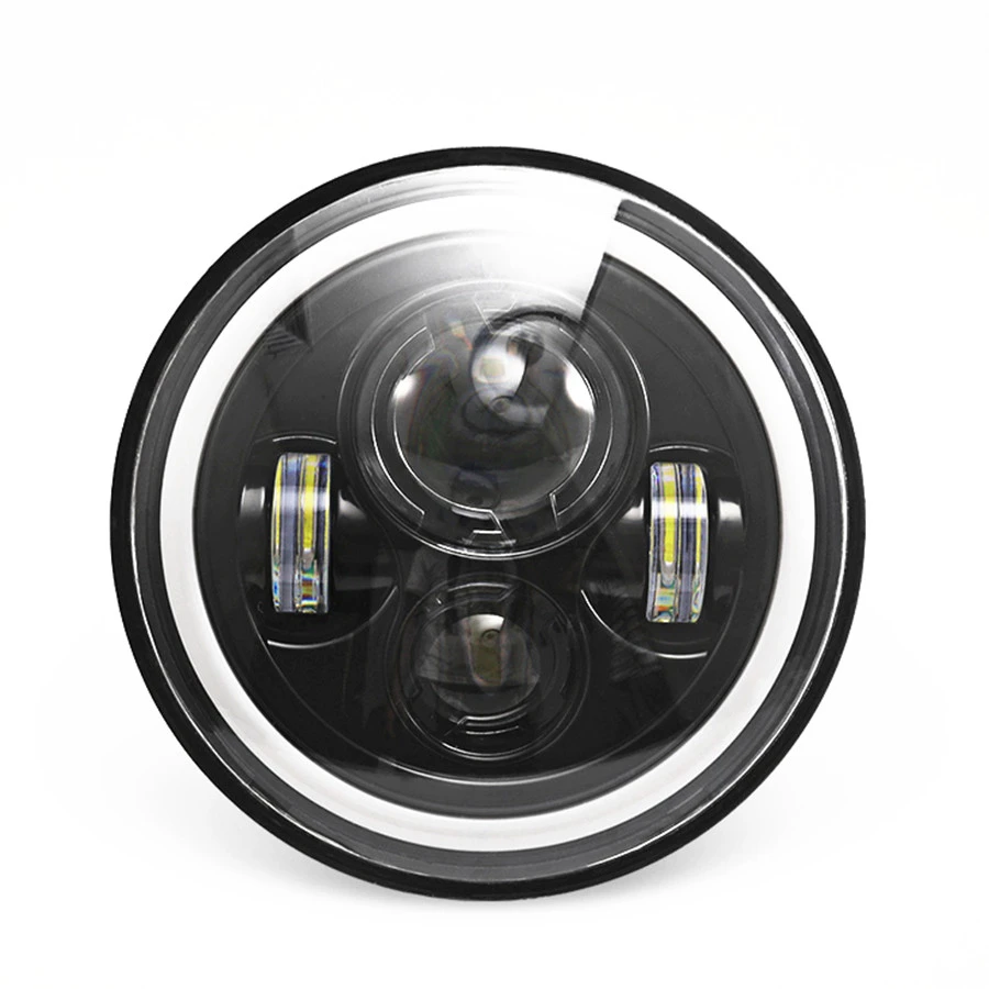 

7" 100W LED Headlight Halo Angle Eyes For Jeep Wrangler CJ JK LJ 97-18 Motorcycle