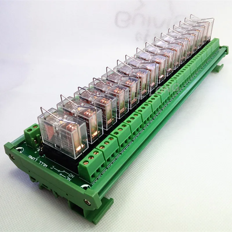 DIN рейка 16 SPDT 16A реле питания интерфейсный модуль OMRON DC24V реле.|power relay|omron g2r-1-erelay
