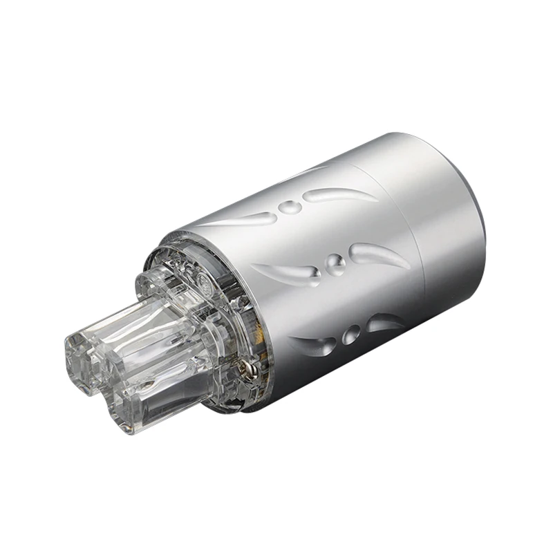 Viborg-투명 알루미늄 합금 VE512S + VF512S 순수 구리 EU 플러그 유형, IEC 암 커넥터가 있는 Schuko 전원 플러그