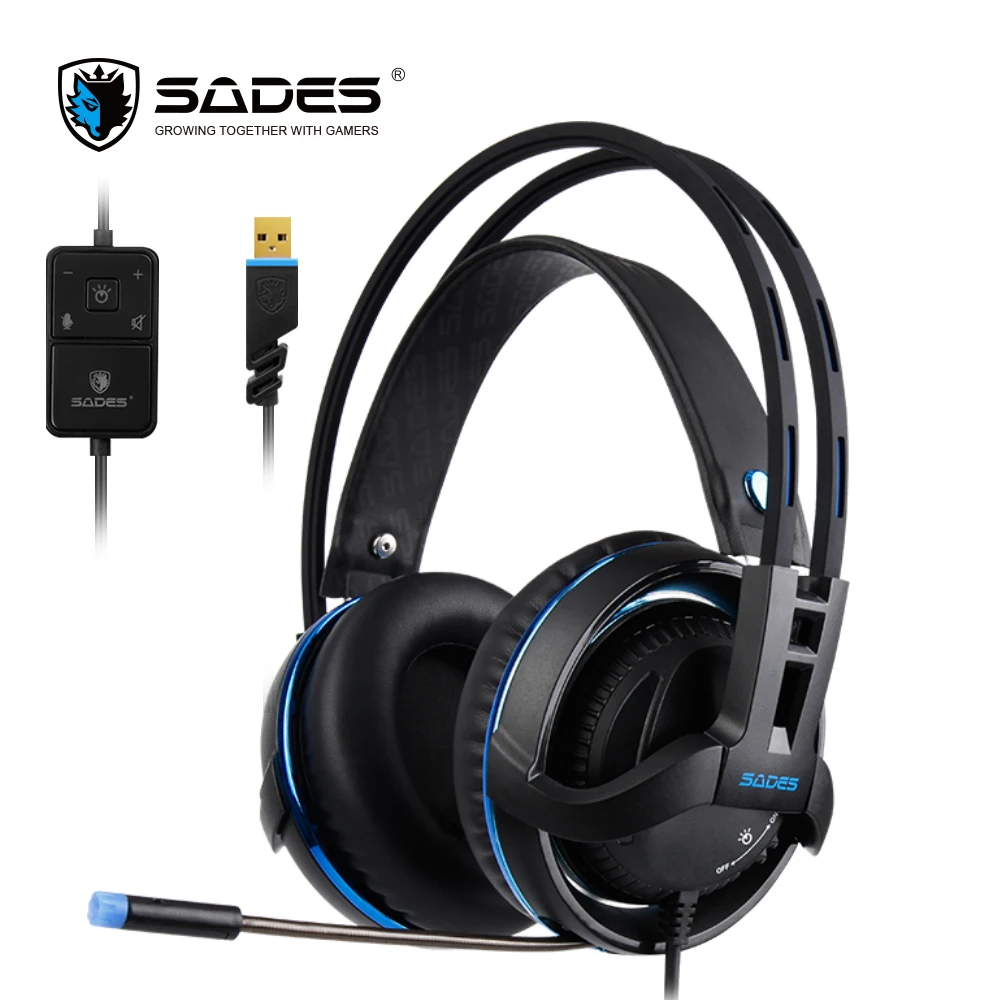 SADES Diablo Gaming Headset USB Headphones Realtek Effect Surround Sound RGB Light Headphone SADES Diablo Gaming Headset USB Headphones Realtek Effect Surround Sound RGB Light Headphone