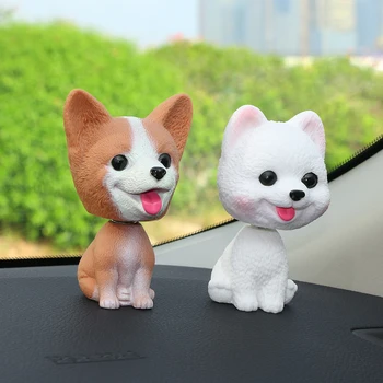 

Car Ornament Cute Shake Head Nodding Dog Doll Automotive Interior Dashboard Decoration Bobblehead Puppy Figure Toys Accessories