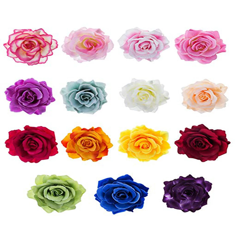 Szanbana 15 Pieces Rose Flower Hairpin Hair Clip Flower Pin Up