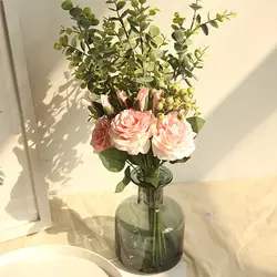 1 Упак. розовая роза эвкалипт INS ветер Моделирование Цветок для домашнего свадебного украшения ручной Букет стены