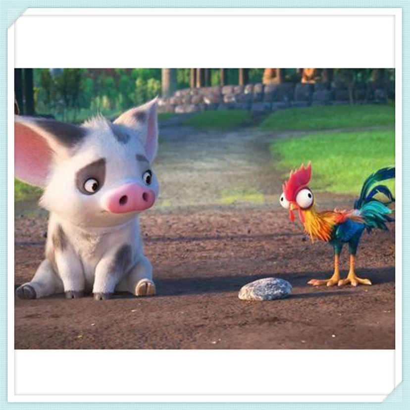 Moana Pig Rock Pets Needlework 5d Diy Diamond Painting Pattern Cross Stitch Full Circular Rhinestone Diamond Embroidery As9 Diamond Painting Cross Stitch Aliexpress