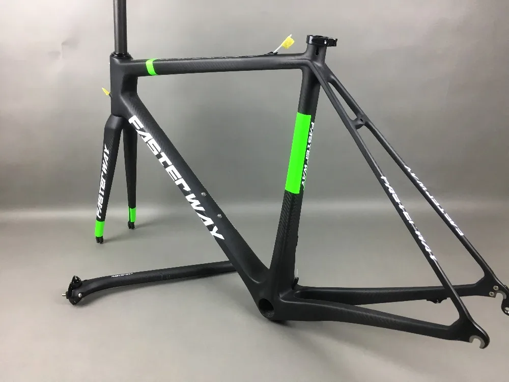 Perfect classic design FASTERWAY PRO full black with no logo carbon road bike frameset:carbon Frame+Seatpost+Fork+Clamp+Headset,free ems 45