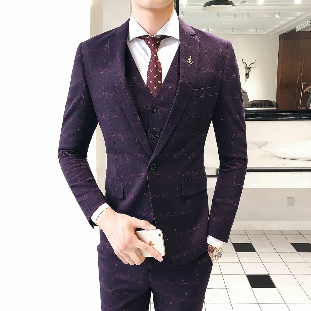 Aliexpress.com : Buy Retro Plaid 3 Pieces Suit Vest Plaid