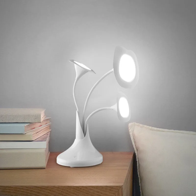 

Ins Creative USB LED Table Lamp DC5V Eye Protection Reading Book Lamp Flower Desk Lamps Touch 3 Mode Office Modern Decoration